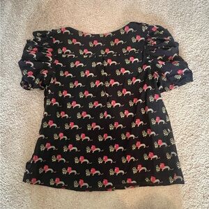 Like New Leifsdottir Black Floral Puff Sleeve Blouse